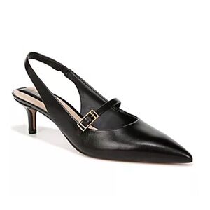 Franco Sarto Black Pointed Slingback Heels- Khloe
